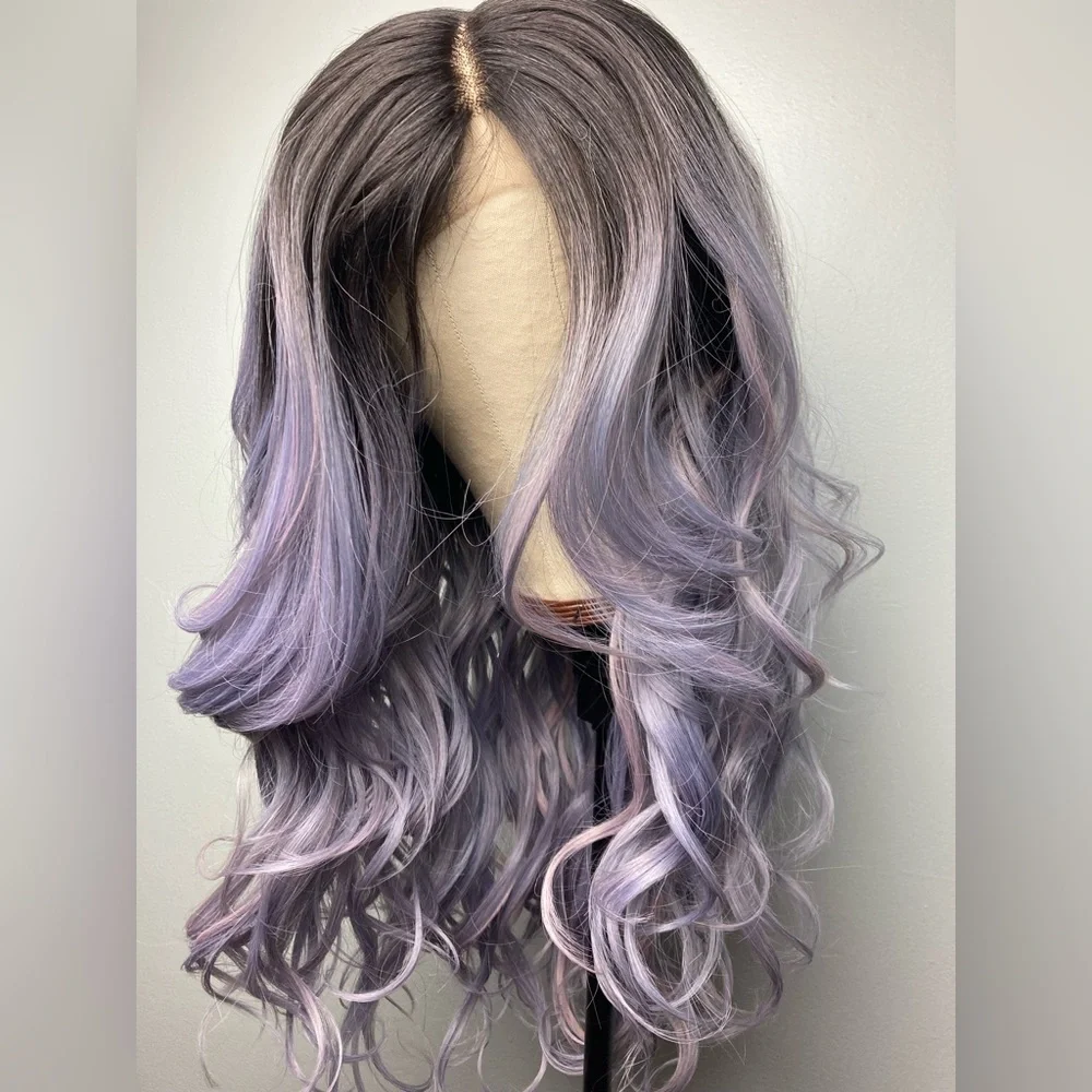 Ombre Light Gray Lace Wigs